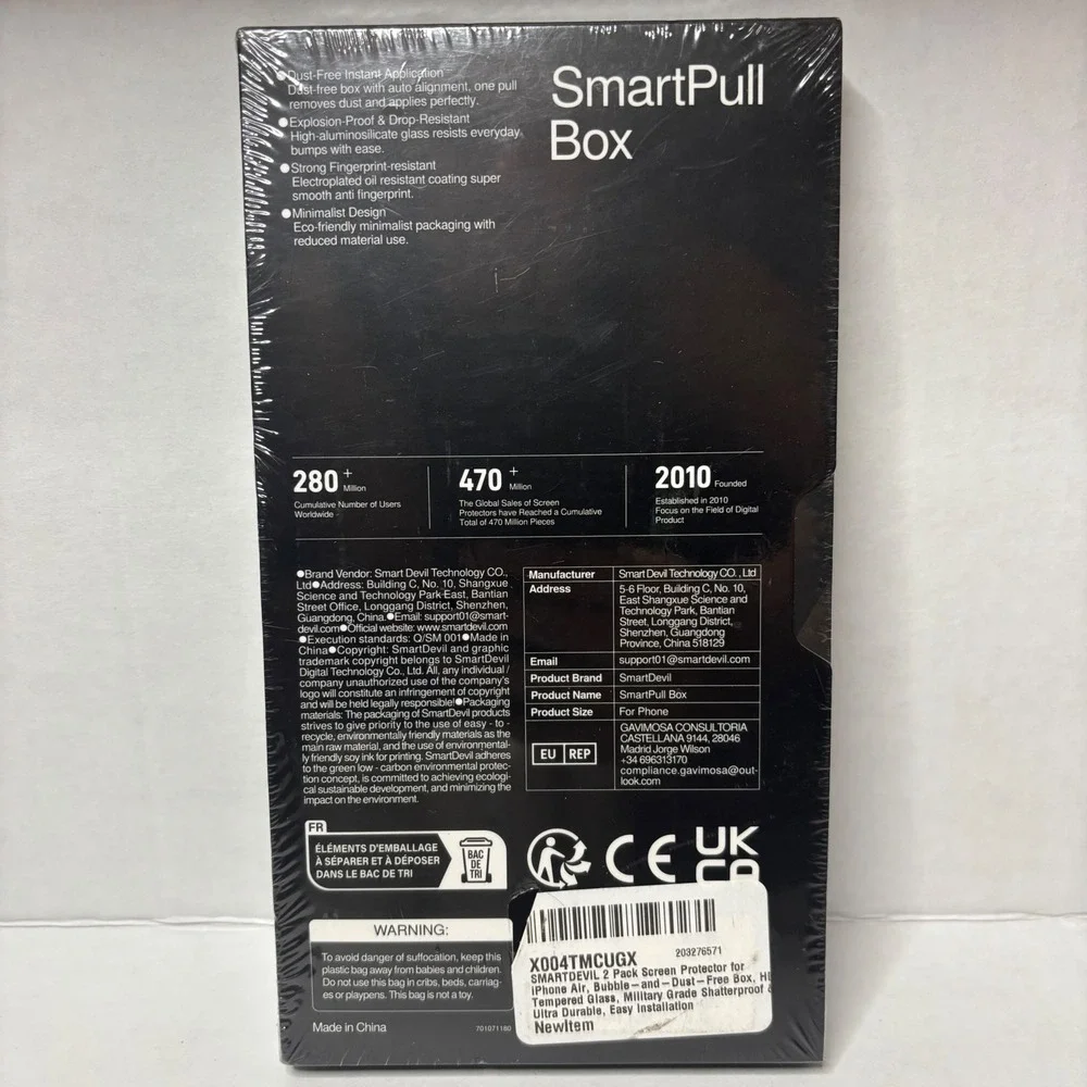 SmartDevil 2 Pack Screen Protector for iPhone Air SmartPull Box Tempered Glass